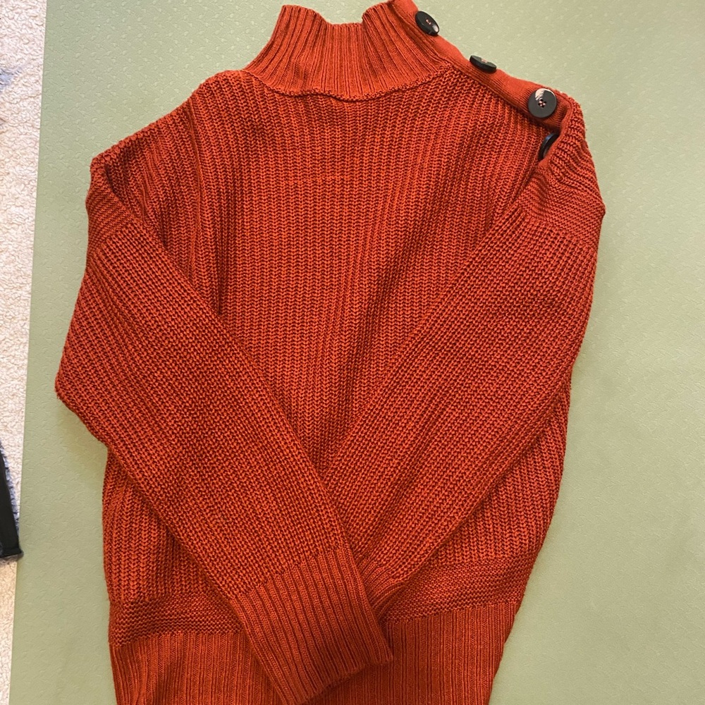 Rust Orange Buttoned Sweater